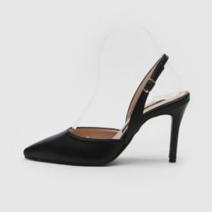 Sappun Twili Stiletto Slingback - Black Patent